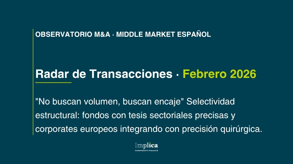 Radar de transacciones febrero 2026 - Portada